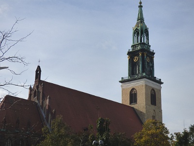 St. Mary's Church  Marienkirche is the church of the bishop of the Evangelical Church of Berlin-Brandenburg-Silesian Upper Lusatia with Berlin Cathedral being under joint supervision of all the member churches of the Union of Evangelical Churches.