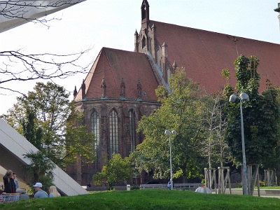 St. Mary's Church  Along with the Nikolaikirche, the Marienkirche is the oldest church in Berlin. The oldest parts of the church are made from granite, but most of it is built of brick, giving it its characteristic bright red appearance. This was deliberately copied in the construction of the nearby Berlin City Hall, the Rotes Rathaus.