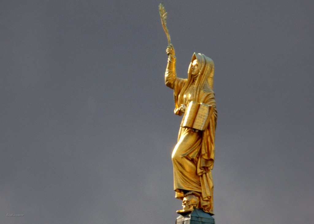 Statue on tower of French Dome in Gendarmenmarkt