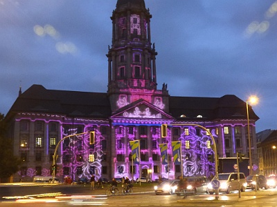 Old City Hall  Front during the Fesitival of Lights. -