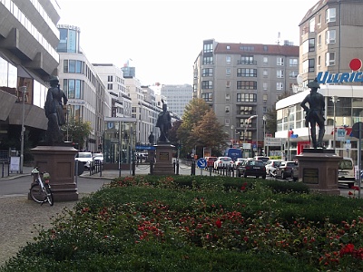 Prussian Military Statues -Wilhelmplatz  The bronze copies of the memorials depicting Zieten and Anhalt-Dessau were erected on U-Bahn Island on the lateral axis of the former Wilhelmplatze in 2003 and 2005, respectively