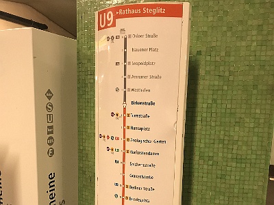 Birkenstraße U9 Subway Map