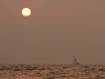 Sunset under sail