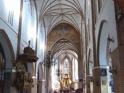 Our Lady of CZESTOCHOWA  From 1540, the building was used by Protestants. In 1897, wooden balconies, characteristic of Protestant temples, were added in front of the choir and side naves.