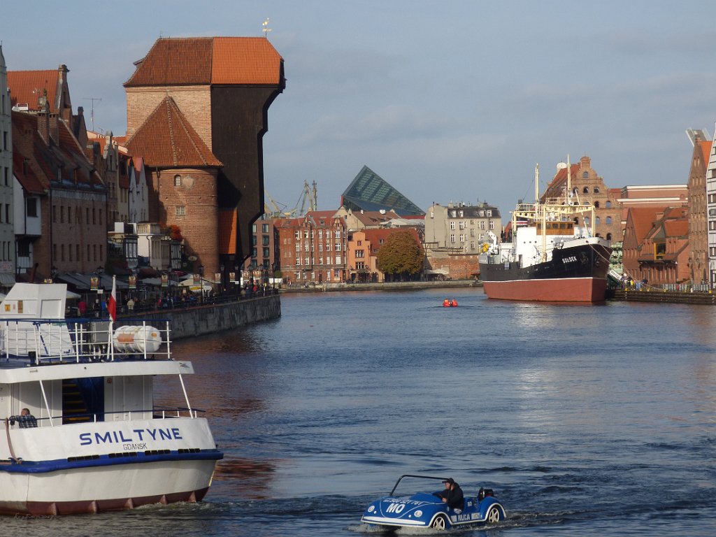 Gdansk waterfront on the  river Motława