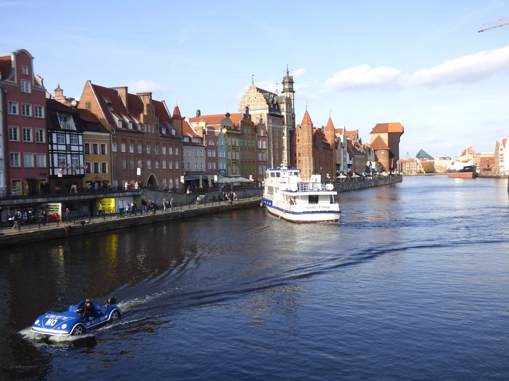 Gdansk waterfront on the  river Motława