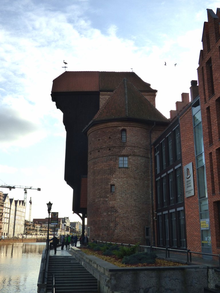 The medieval port crane, called Żuraw (Crane) , over the river Motława