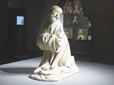 Malbork Castle  Jesus at Gethsemane, a masterpiece of Gothic sculpture (c. 1390) originally from Torun, at Malbork Castle, Poland. .