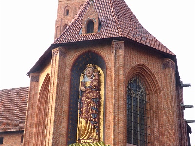 Malbork Castle  Restored Statue of The Virgin Mary and Child - 8 meters high