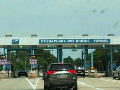 P5050089  Chesapeake Bay Bridge - The Chesapeake Bay Bridge–Tunnel (CBBT) is a 23-mile (37 km) bridge–tunnel crossing at the mouth of the Chesapeake Bay, the Hampton Roads harbor, and nearby mouths of the James and Elizabeth Rivers in the American state of Virginia.