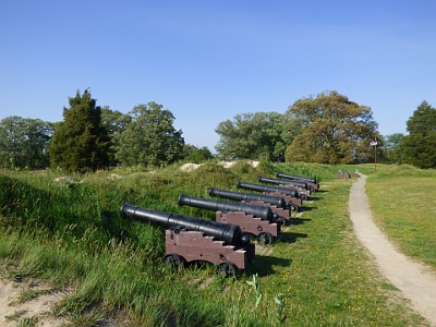 P1110218  Line of cannon toward Cornwallis encampment