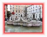 PiazzaNavona_16 * Giacomo della Porta also built the Fontana del Moro. The central statue of a Moor holding a dolphin, a design by Bernini, was added in the 17th century. The tritons are 19th century additions.
 * 2048 x 1536 * (1.93MB)